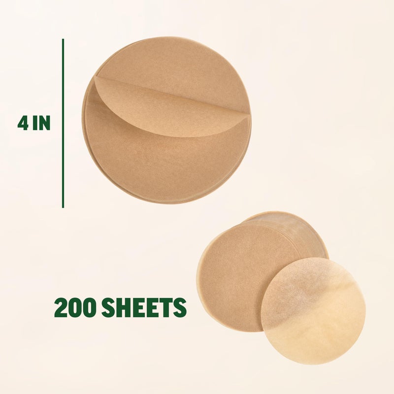 Zenlogy 4 Inch Small Parchment Paper Rounds (200 Sheets) - Unbleached, Pre-cut, High Heat, Round Liners - Fits 4 inch Small Round Pans or Great for Lining, Freezing and Storing, and Separating - Image 4